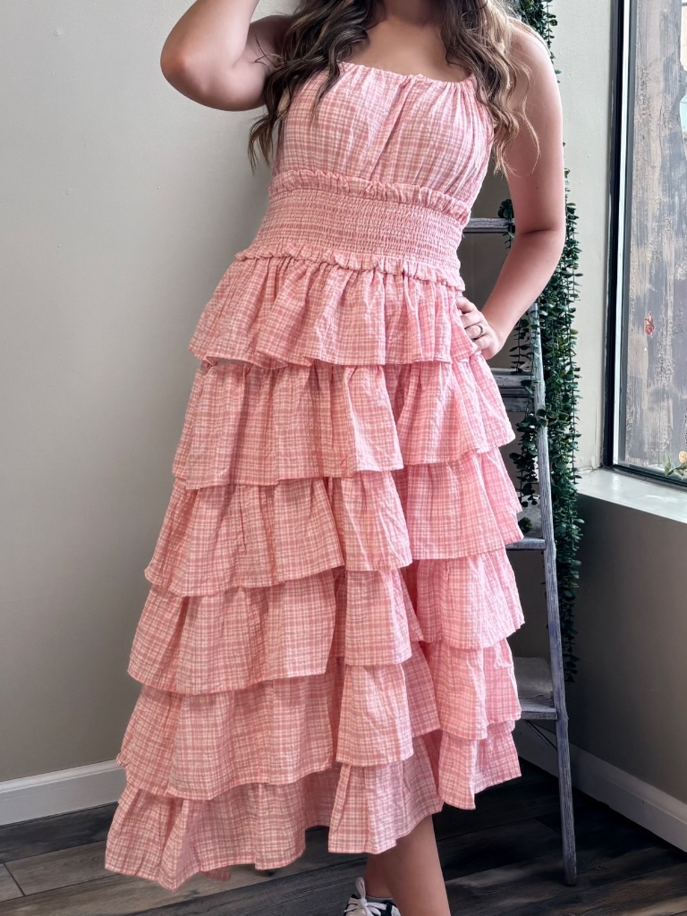 Bibi Pink Ruffle Sun Dress - Picture 2 of 6